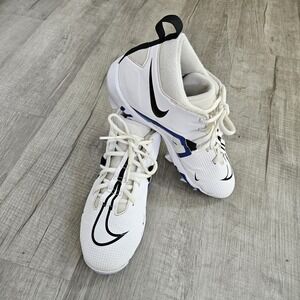 Nike Alpha Menace Pro 3 Mens 9.5 White Blue Football Cleats CV0582-101 Athletic
